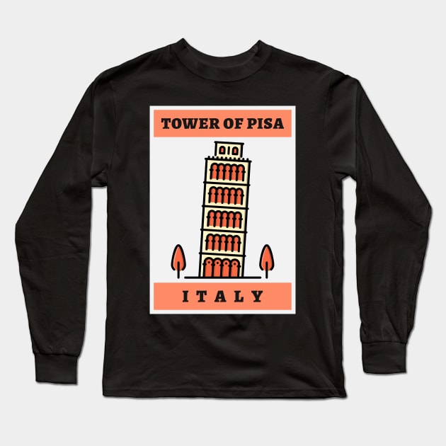 (7000x7700)t-shirt-design-maker-with-a-minimalist-icon-of-the-leaning-tower-of-pisa Long Sleeve T-Shirt by Falameurei